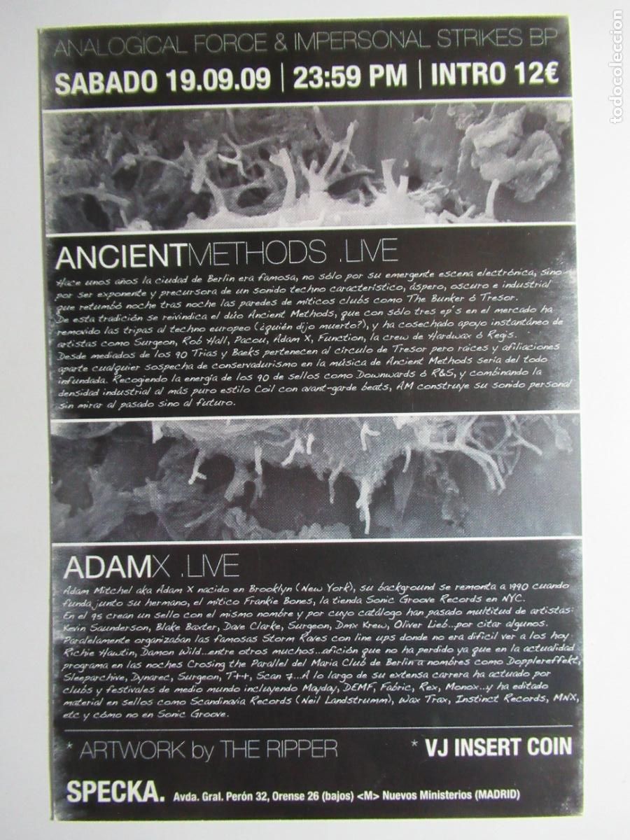 Postales: Ancient Methods - Adam X - Live Madrid - Foto 2