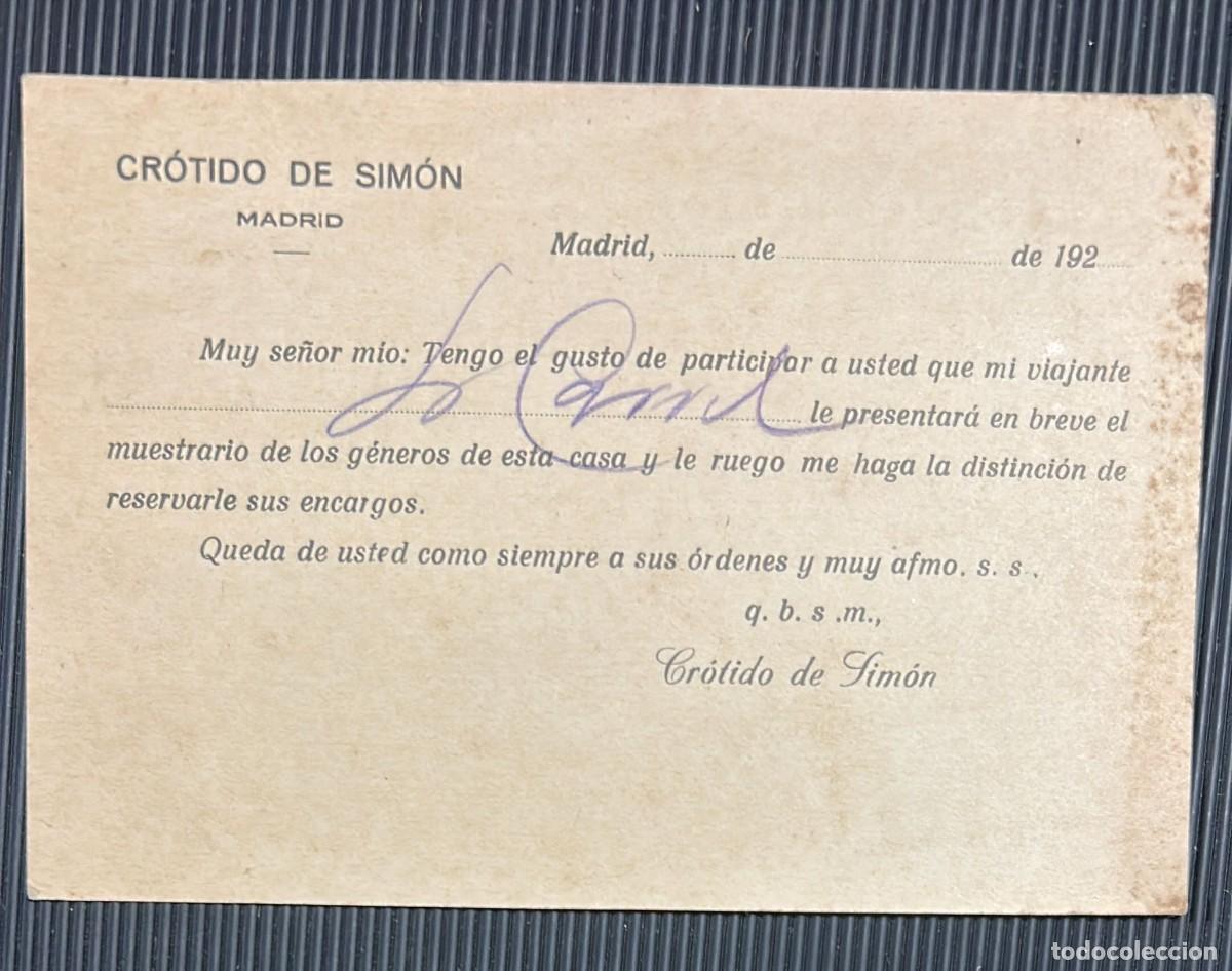 Postales: TARJETA POSTAL CROTIDO DE SIMON - MADRID - Foto 2