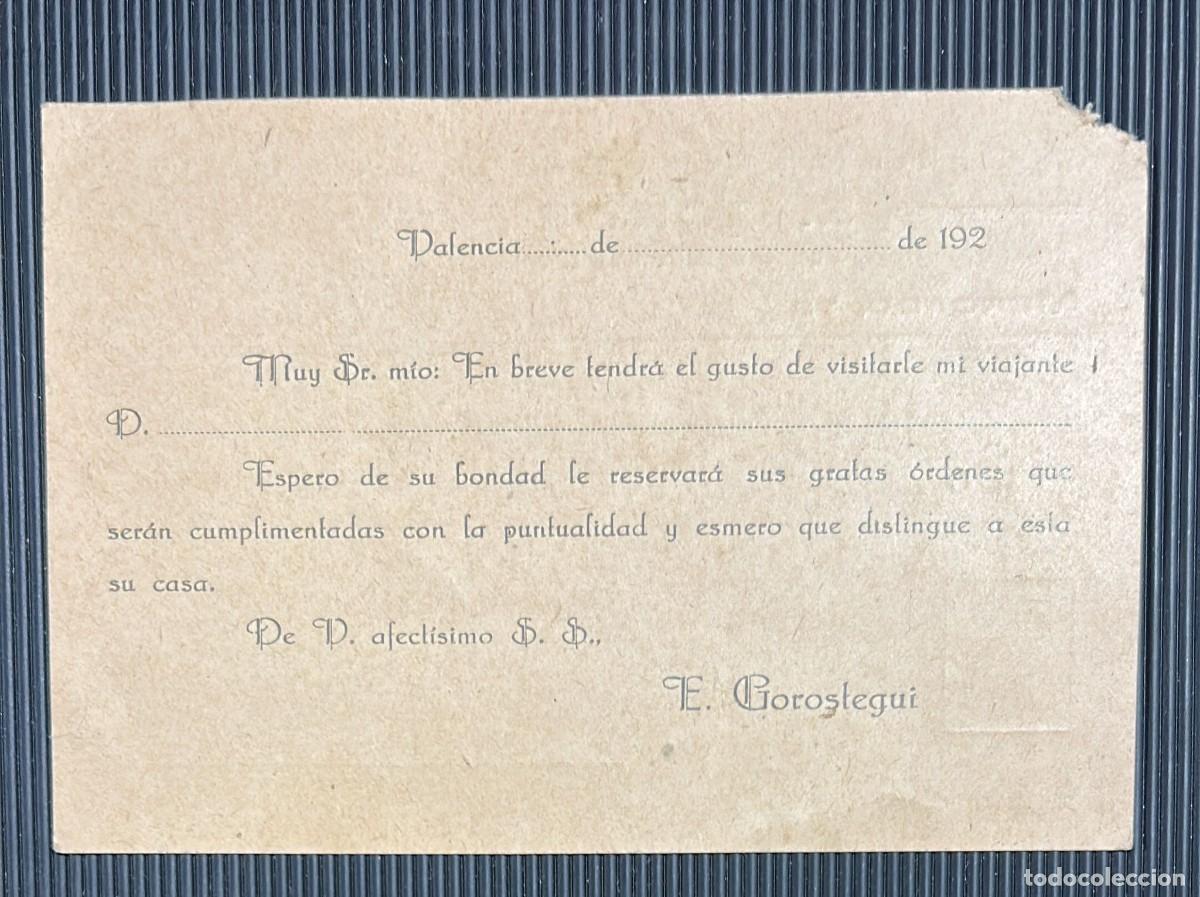 Postales: TARJETA POSTAL ALMACEN DE DROGAS E. GOROSTEGUI VALENCIA - Foto 2
