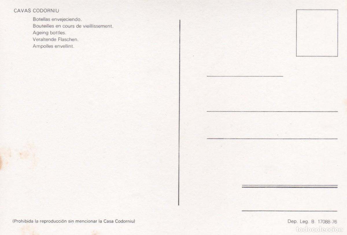 Postales: CAVAS CODORNIU. BOTELLAS ENVEJECIENDO (1976) - Foto 2