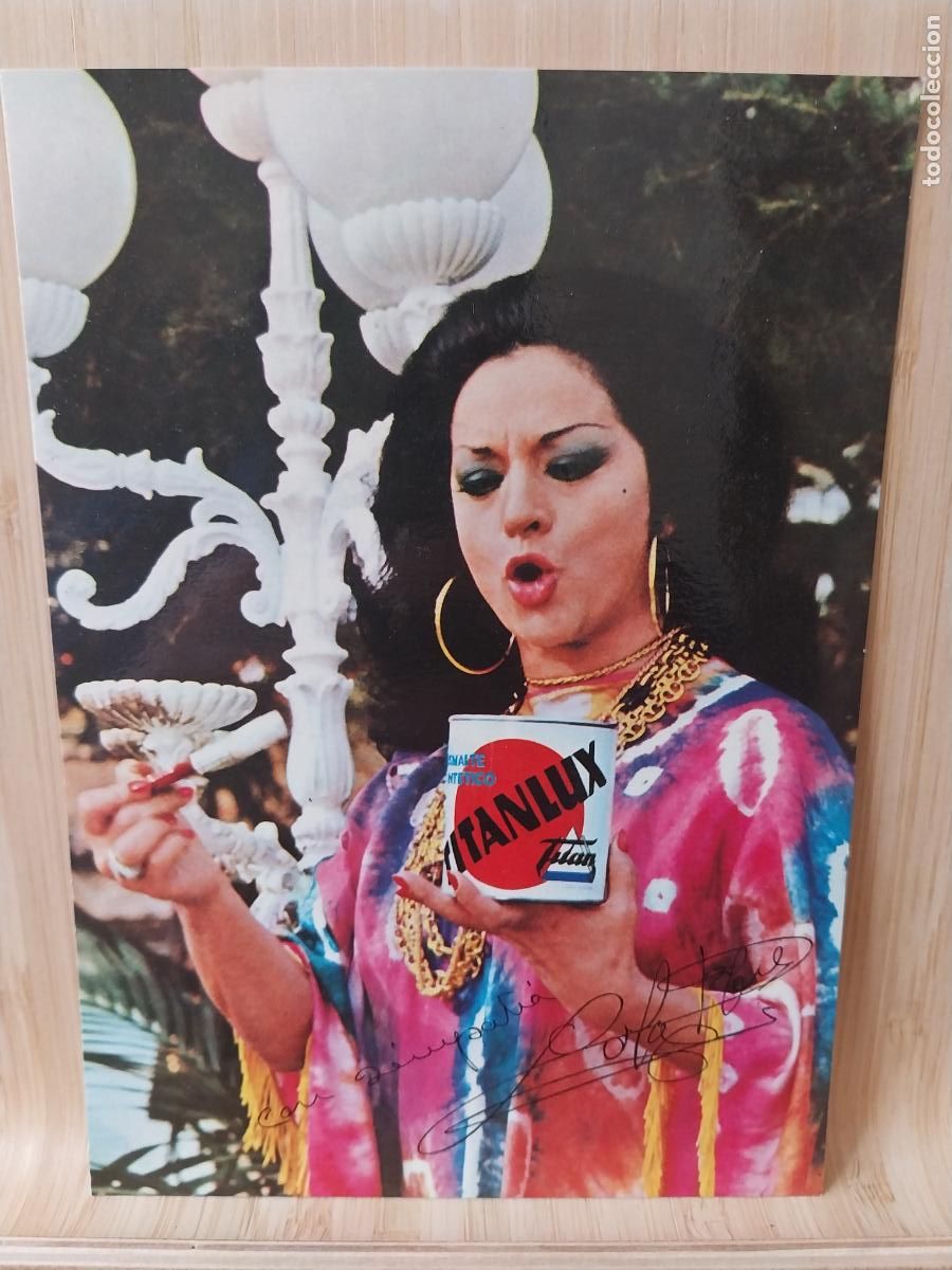 Postales: LOLA FLORES PUBLICIDAD TITANLUX PINTURAS TITAN A&Ntilde;O 1975 17.5X12.5CMS SC ORIGINAL VINTAGE
