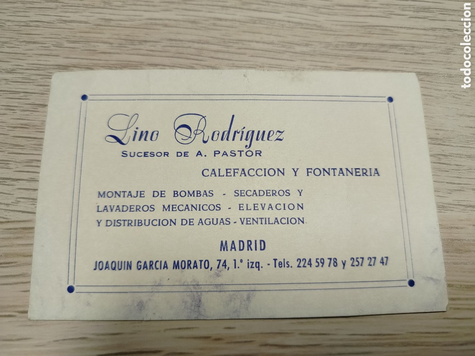 Postales: MADRID - CALEFACCION Y FONTANERIA -LINO RODRIGUEZ