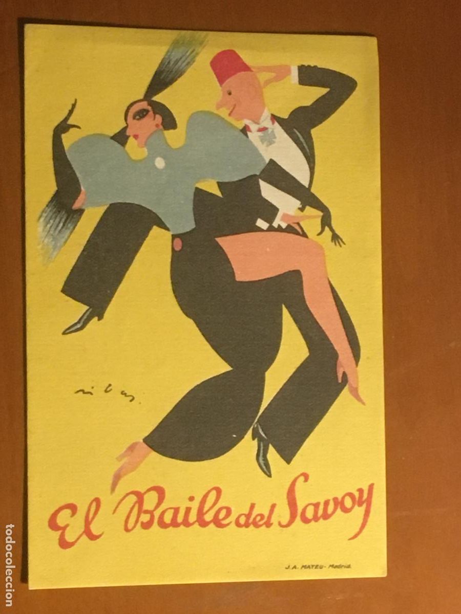 Postales: el baile del savoy celia gamez teatro victoria postal publicitaria original antigua