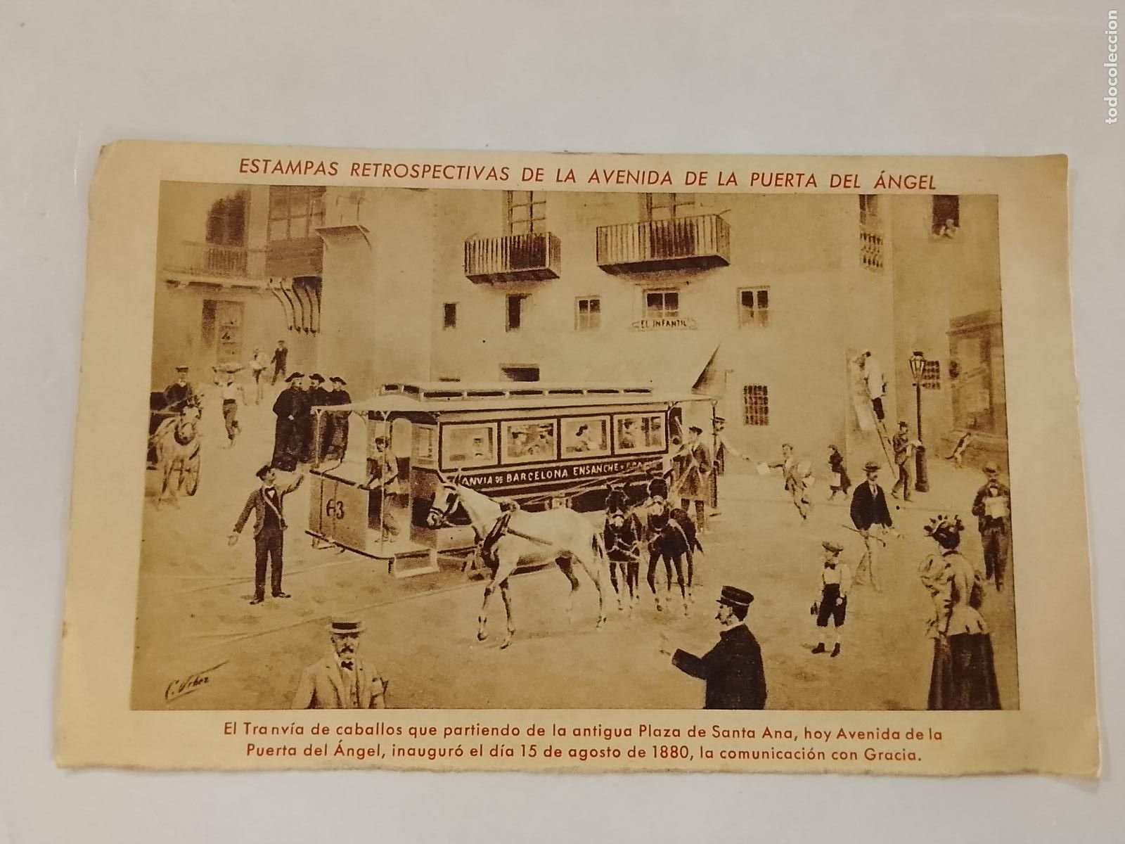 Postales: BARCELONA - ESTAMPAS RETROSPECTIVAS DE LA AVENIDA DE LA PUERTA DEL ANGEL -VER FOTOS-(K-15.261)