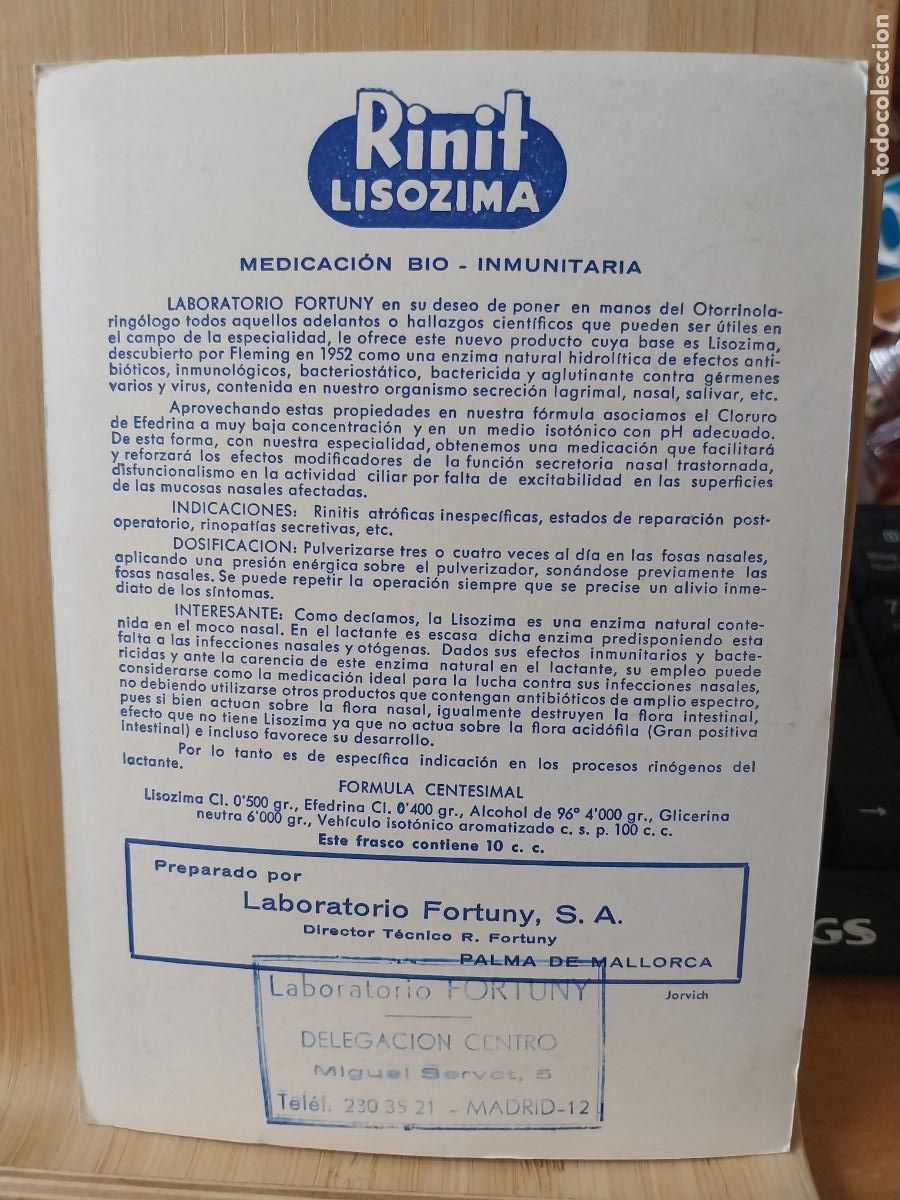 Postales: RINIT LISOZIMA PUBLICIDAD FARMACIA LABORATORIO TAMA&Ntilde;O POSTAL MALLORCA SAN FRANCISCO 16.3X11.5CMS