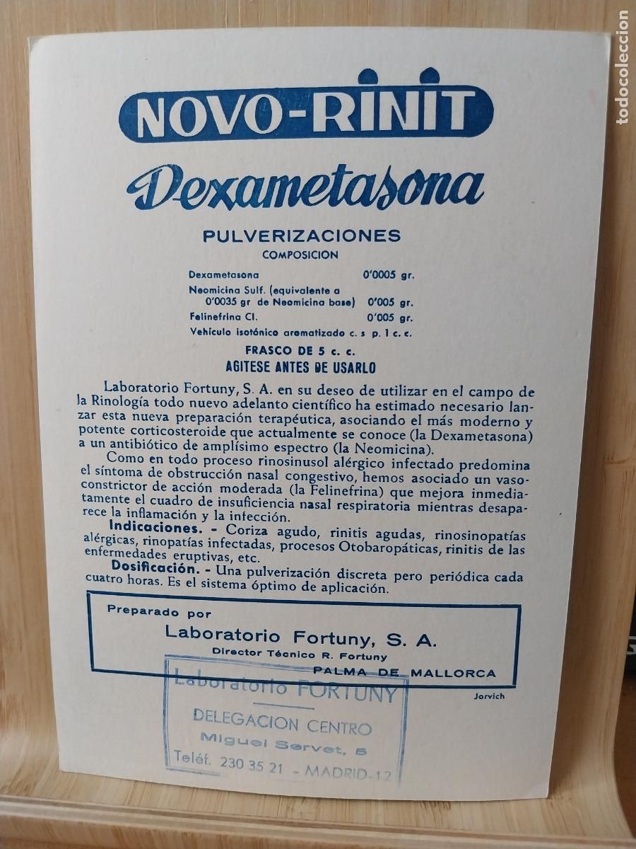 Postales: NOVO RINIT PUBLICIDAD FARMACIA LABORATORIO TAMA&Ntilde;O POSTAL MALLORCA CALOBRA 16.3X11.5CMS