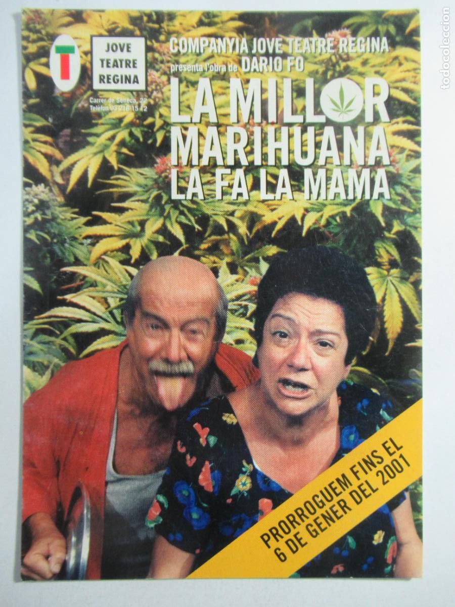 Postales: Jove Teatre Regina - La Millor Marihuana la fa la Mama - Publicitaria