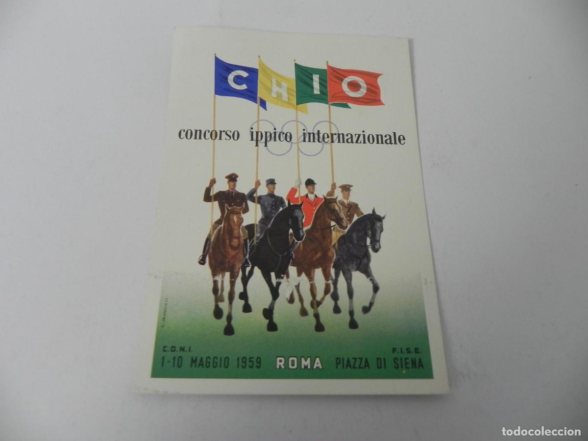Cartoline: Postal Original CHIO Roma 1959 - Piazza di Siena - Arte Corrado Mancioli - IGAP Roma