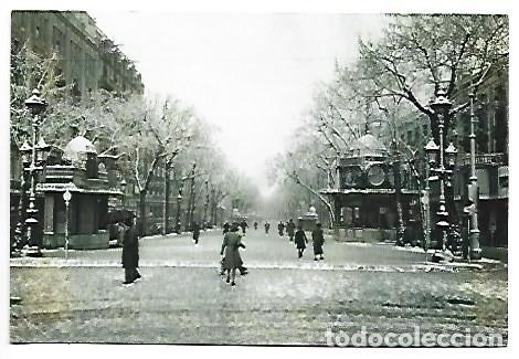Postales: LA RAMBLA DE BARCELONA NEVADA.- CONCURSO PUBLICIDAD DEL AYUNTAMIENTO / BARCELONA