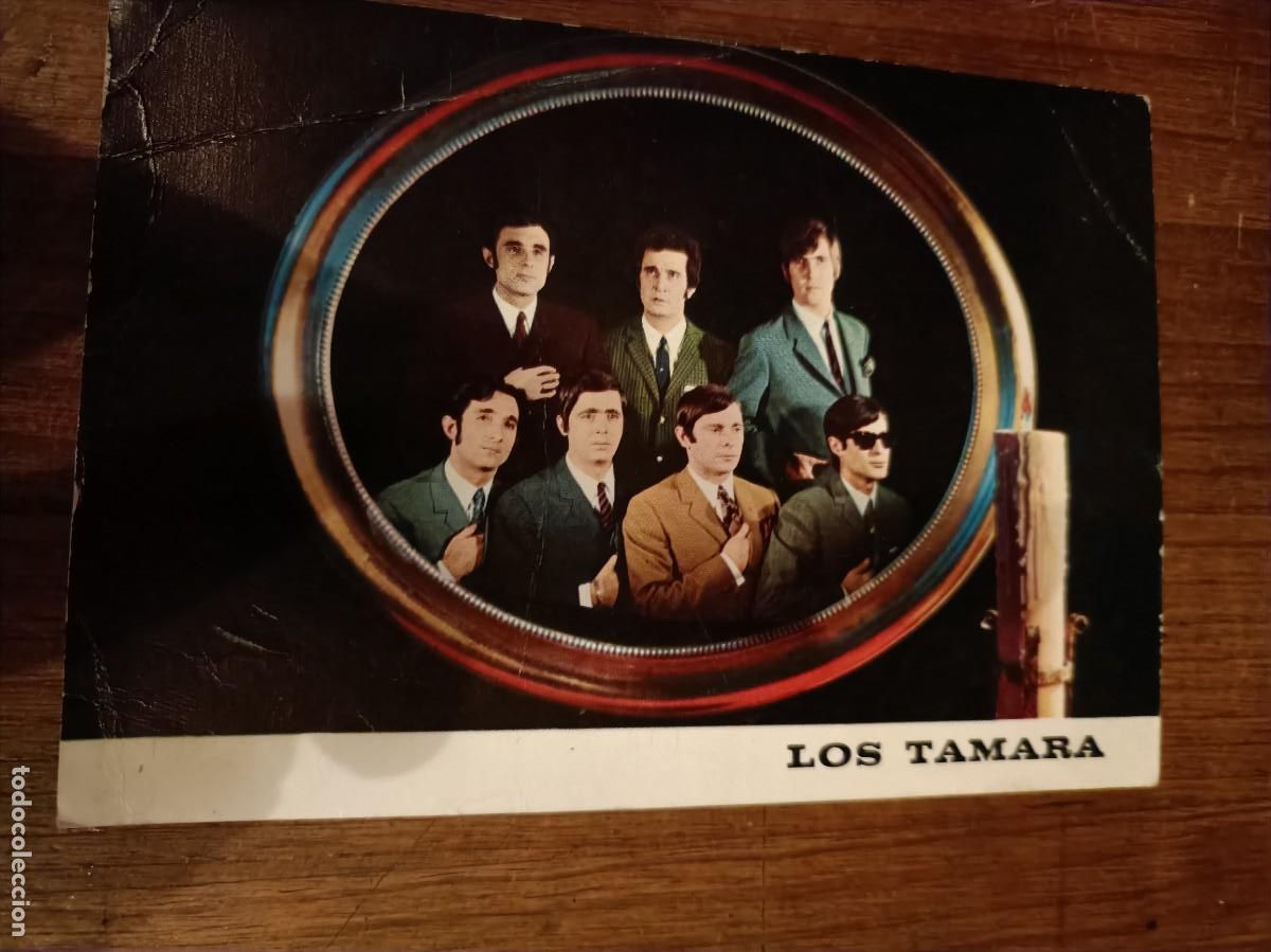 Postales: LOS TAMARA. FOTOGRAF&Iacute;A PROMOCIONAL DISCOS ZAFIRO. DISCOGRAF&Iacute;A AL DORSO