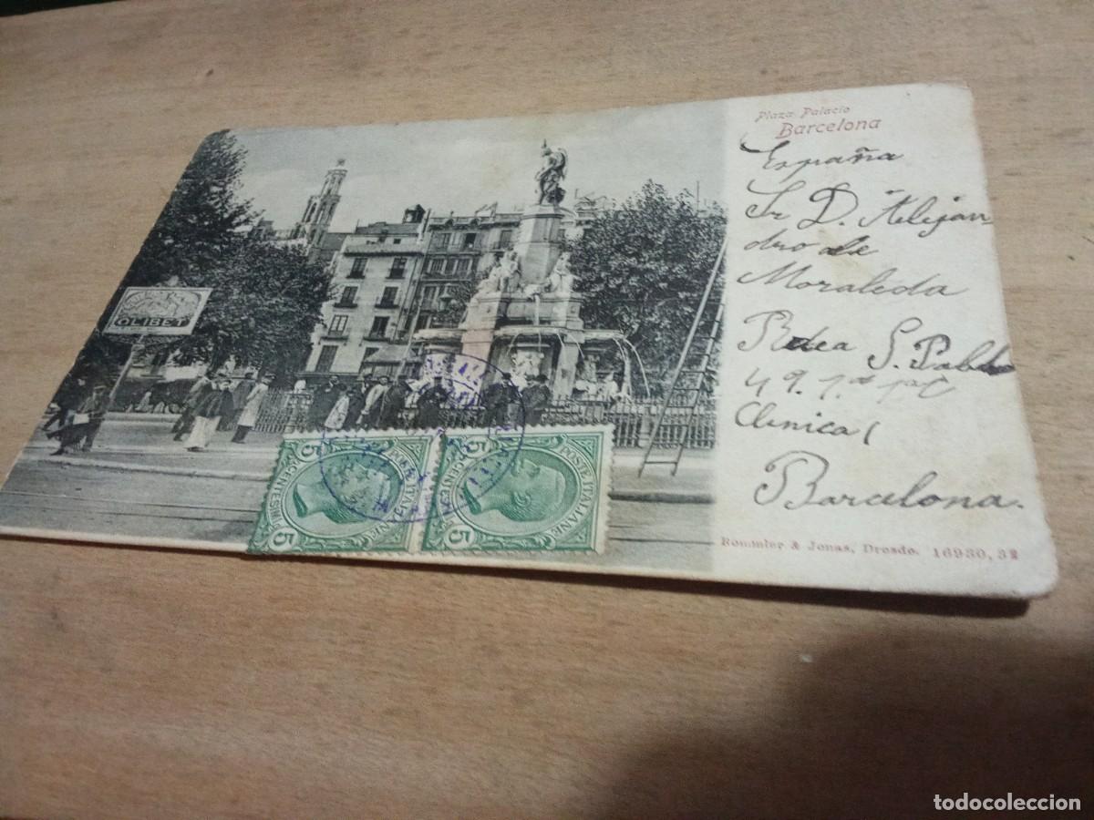 Postales: Plaza palacio Barcelona.