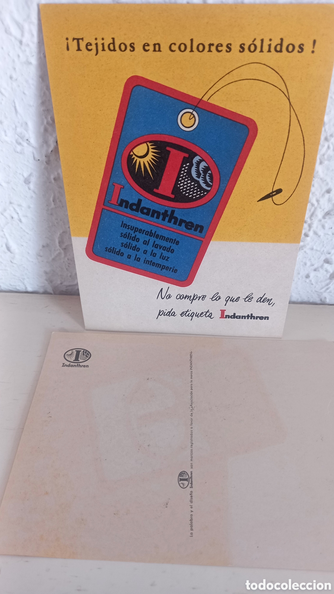 Postales: INDANTHREN. Lote dos postales publicitarias.