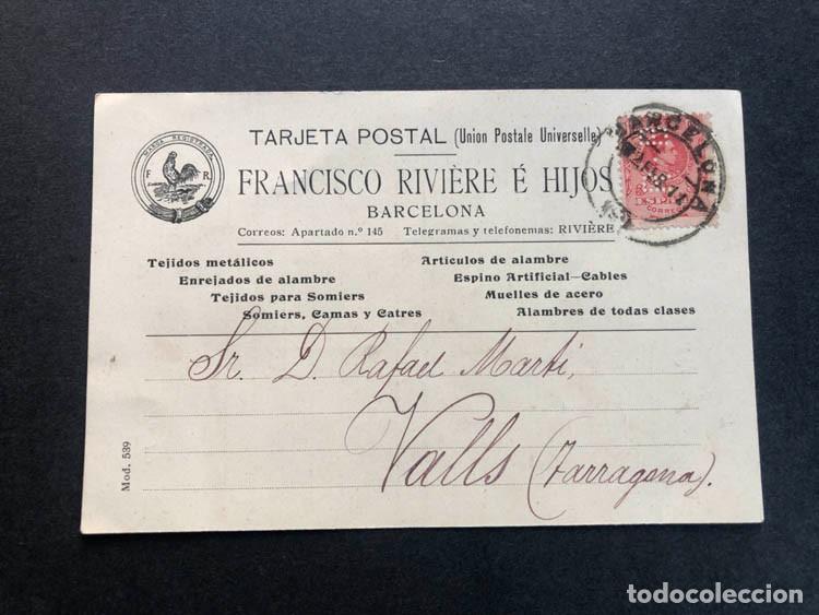 Postales: POSTAL PUBLICIDAD COMERCIAL / FRANCISCO RIVIERE E HIJOS / BARCELONA 1911