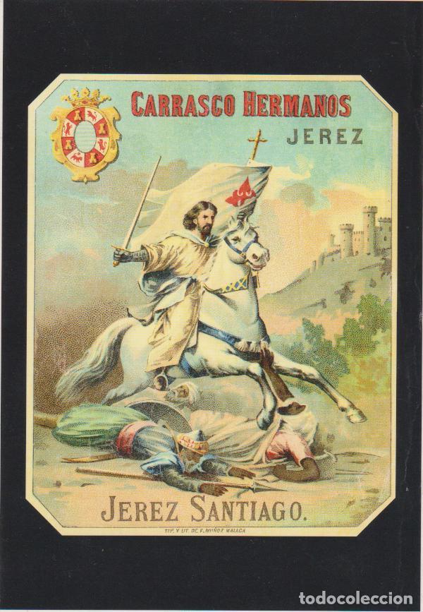 Postales: POSTAL PUBLICITARIA ETIQUETA JEREZ 1898 &ndash; SERIE RELIGION N&ordm;65 &ndash; S/C