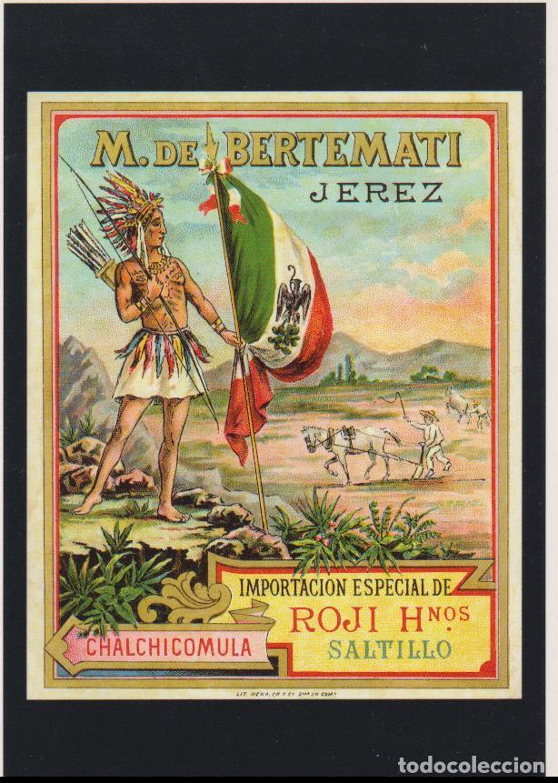 Postales: POSTAL PUBLICITARIA ETIQUETA JEREZ 1892 &ndash; SERIE AMERICA N&ordm;90 &ndash; S/C