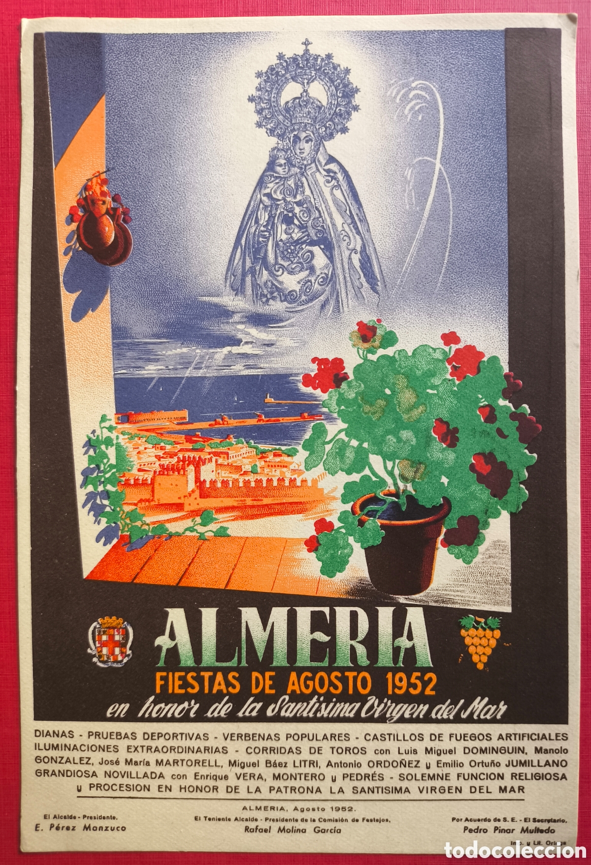 Postales: ALMER&Iacute;A POSTAL ILUSTRADA FIESTAS DE AGOSTO 1952