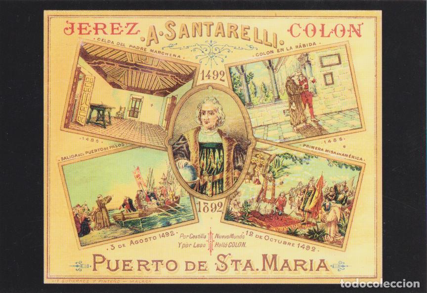 Postales: POSTAL PUBLICITARIA ETIQUETA JEREZ 1892 &ndash; SERIE AMERICA N&ordm;1 &ndash; S/C