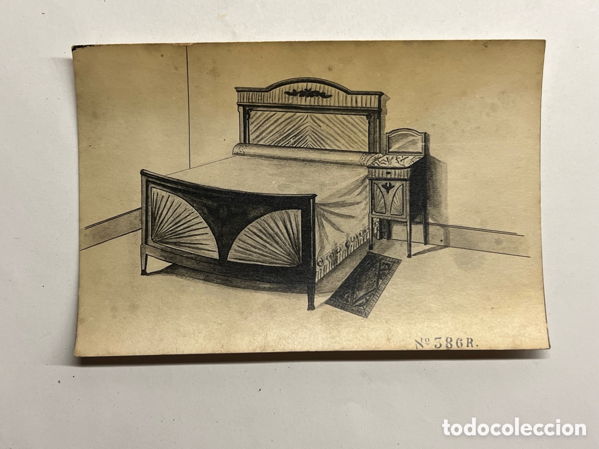 Postales: MUEBLES. Postal antigua .. Evoluci&oacute;n del mueble en la Espa&ntilde;a decimon&oacute;nica&hellip; (h.1910?)