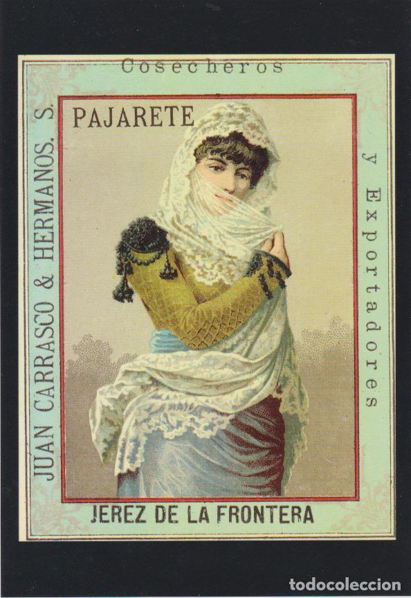 Postales: POSTAL PUBLICITARIA ETIQUETA JEREZ 1885 &ndash; SERIE COSTUMBRISTAS N&ordm;153 &ndash; S/C