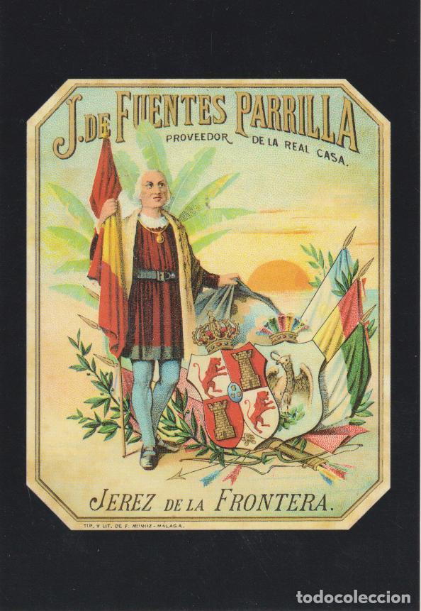Postales: POSTAL PUBLICITARIA ETIQUETA JEREZ 1886 &ndash; SERIE AMERICA N&ordm;20 &ndash; S/C