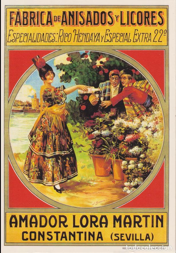 Postales: POSTAL PUBLICITARIA FABRICA DE ANISADOS Y LICORES AMADOR LORA MART&Iacute;N &ndash; EDICIONES AM AM1753 &ndash; S/C