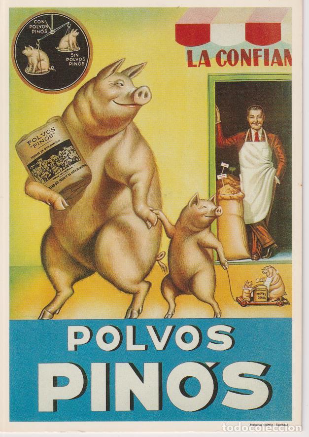 Postales: POSTAL PUBLICITARIA CARTELES POLVOS PIN&Oacute;S &ndash; EDICIONES AM 2883 &ndash; S/C