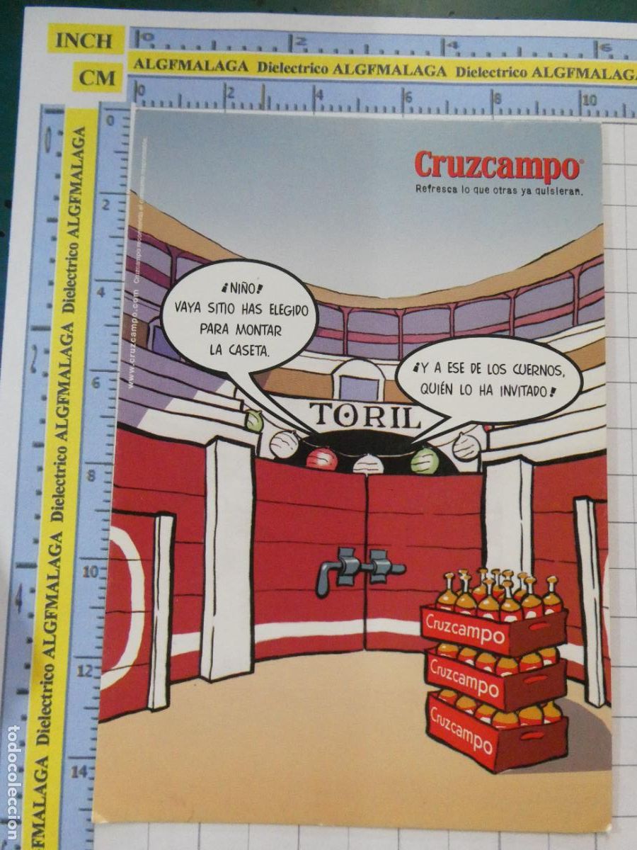 Postales: POSTAL PUBLICITARIA. PUBLICIDAD CERVEZA CRUZCAMPO TORILES PLAZA TOROS FERIA MALAGA 2000. 2938