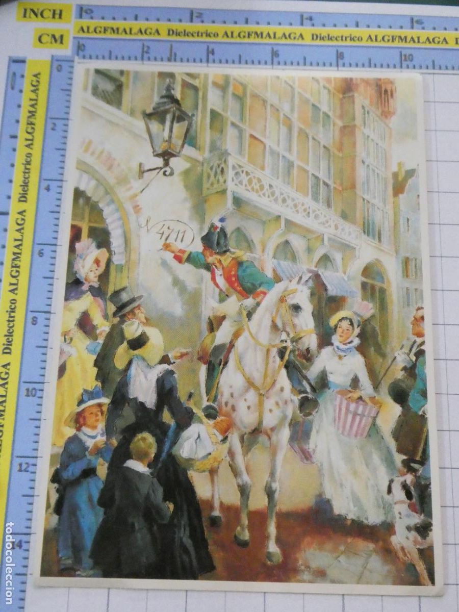 Postales: POSTAL PUBLICITARIA. PUBLICIDAD AGUA DE COLONIA 4711. JINETE NAPOLE&Oacute;NICO CALLE DE LAS CAMPANAS. 2946