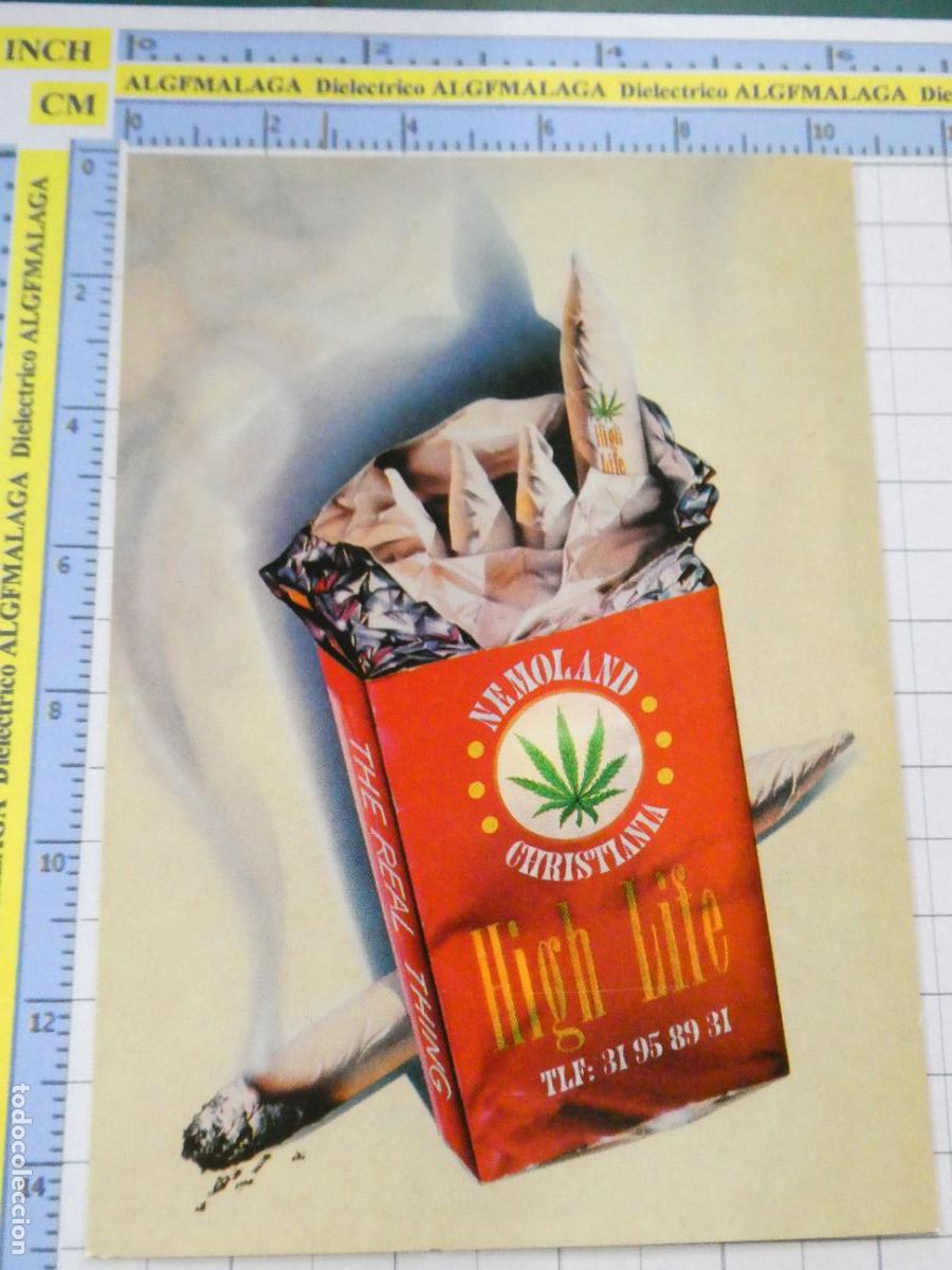 Postales: POSTAL PUBLICITARIA. PUBLICIDAD HIGH LIFE COPENHAGUE CAF&Eacute; MARIHUANA TABACO . 2952