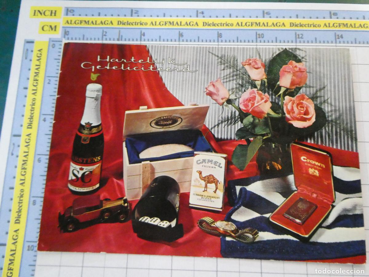 Postales: POSTAL PUBLICITARIA HOLANDA. PUBLICIDAD TABACO CAMEL ENCENDEDOR CROWN OMICRON, VINO SEKT . 2955