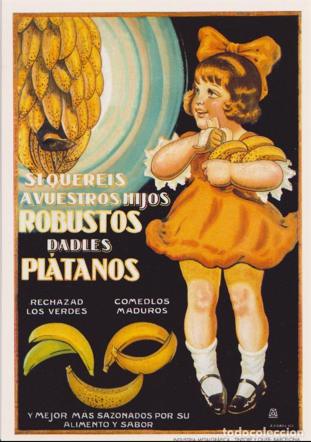 Postales: POSTAL PUBLICITARIA CARTELES PL&Aacute;TANOS &ndash; EDICIONES AM 637 &ndash; S/C
