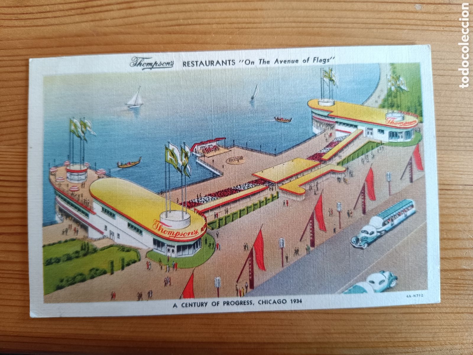 Postales: Tarjeta postal. Restaurantes&nbsp;Thompson's&nbsp;en la Feria Mundial&nbsp;A Century of Progress, de Chicago. 1933.