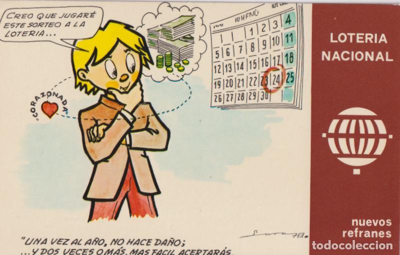 Postales: POSTAL LOTERIA &ndash; NUEVOS REFRANES &ndash; E.DE LARA &ndash; SERIE K N&ordm;1 &ndash; S/C