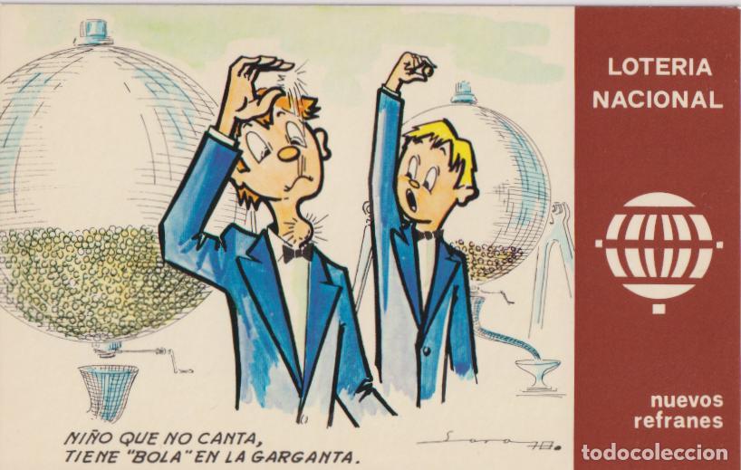 Postales: POSTAL LOTERIA &ndash; NUEVOS REFRANES &ndash; E.DE LARA &ndash; SERIE K N&ordm;4 &ndash; S/C