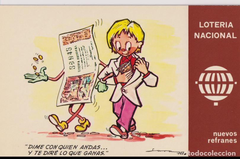 Postales: POSTAL LOTERIA &ndash; NUEVOS REFRANES &ndash; E.DE LARA &ndash; SERIE K N&ordm;10 &ndash; S/C
