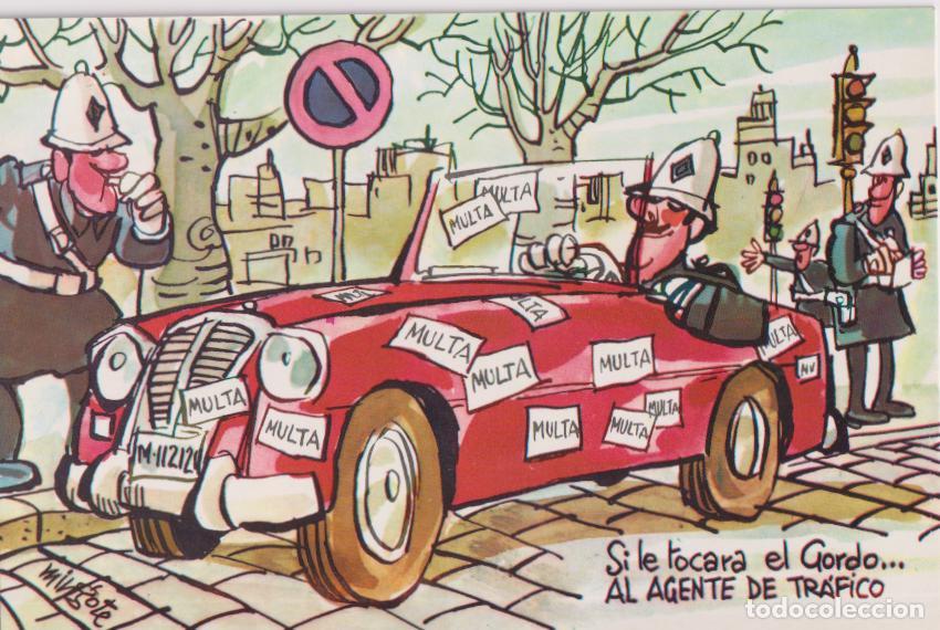 Postales: POSTAL LOTERIA &ndash; SI LE TOCARA EL GORDO: AL AGENTE DE TR&Aacute;FICO &ndash; MINGOTE &ndash; SERIE E N&ordm;4 &ndash; S/C