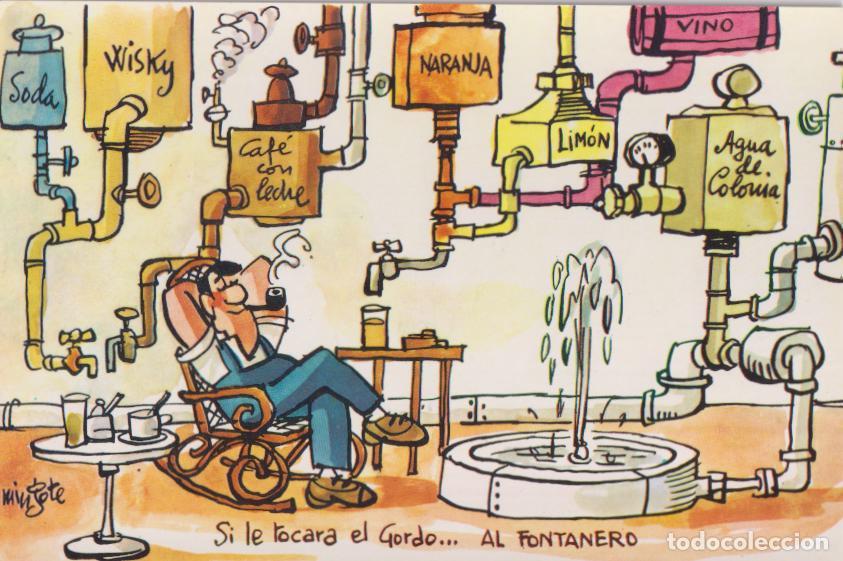 Postales: POSTAL LOTERIA &ndash; SI LE TOCARA EL GORDO: AL FONTANERO &ndash; MINGOTE &ndash; SERIE E N&ordm;9 &ndash; S/C