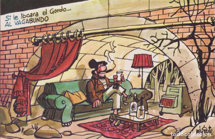 Postales: POSTAL LOTERIA &ndash; SI LE TOCARA EL GORDO: AL VAGABUNDO &ndash; MINGOTE &ndash; SERIE E N&ordm;12 &ndash; S/C