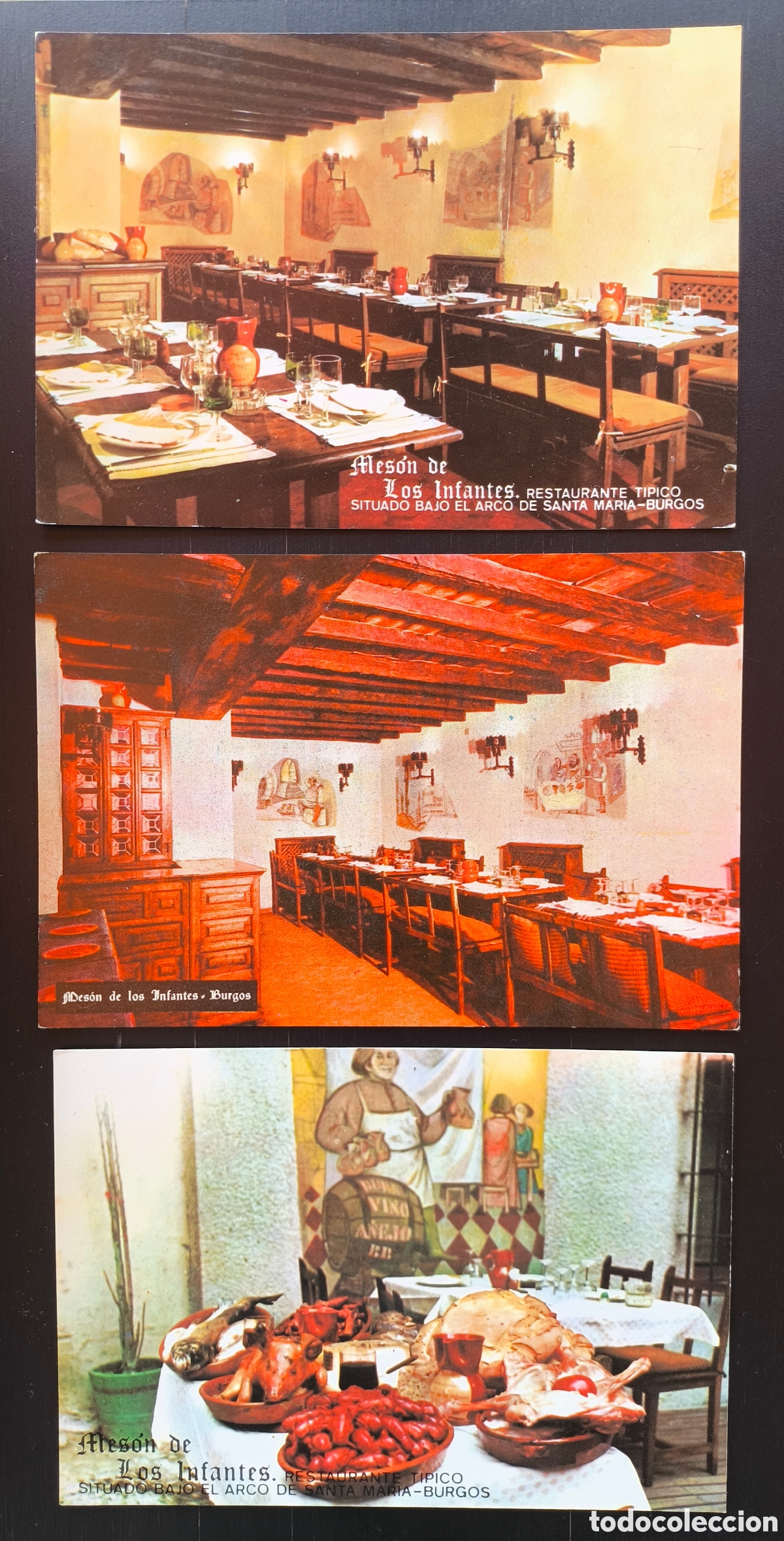 Postales: Lote postales Mes&oacute;n de los Infantes Restaurante T&iacute;pico Burgos Placa de Bronce al M&eacute;rito Tur&iacute;stico