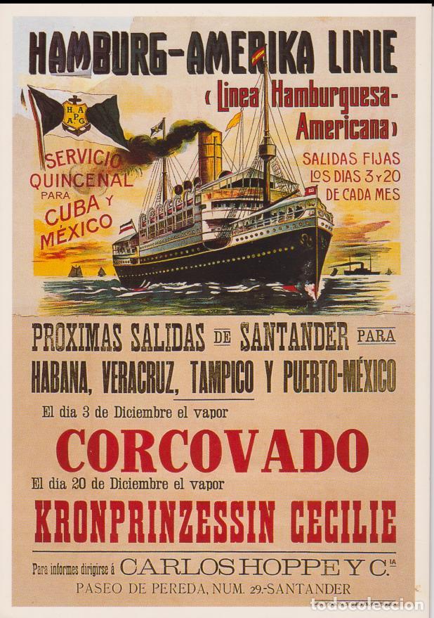 Postales: POSTAL PUBLICITARIA CARTELES HAMBURG-AMERIKA LINIE &ndash; EDICIONES AM N&ordm;2859 &ndash; S/C