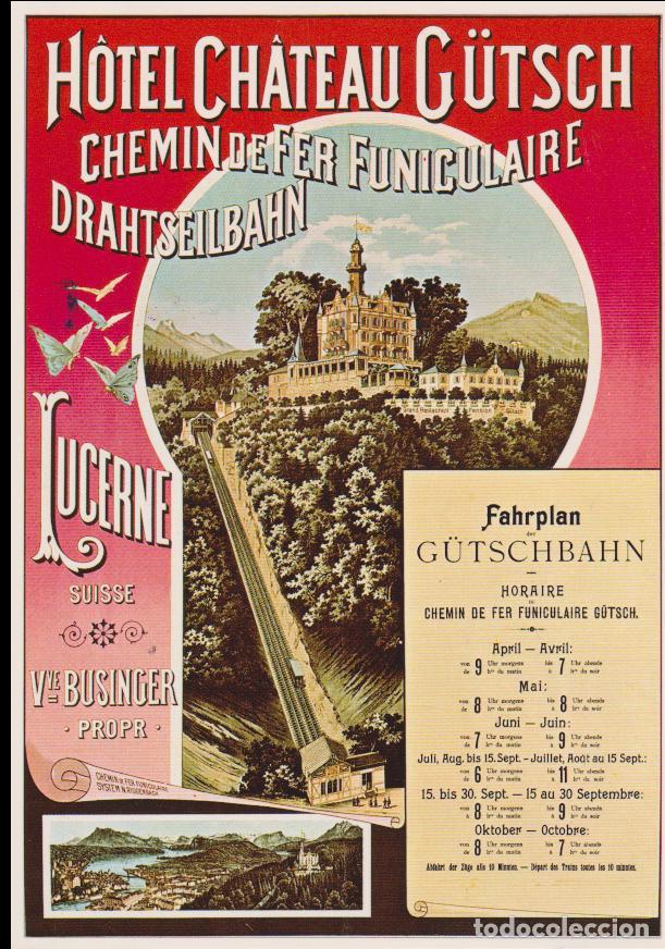 Postales: POSTAL PUBLICITARIA CARTELES H&Ocirc;TEL CH&Agrave;TEAU G&Uuml;TSCH &ndash; PHOTOGLOB Z&Uuml;RICH N&ordm;1131 &ndash; S/C