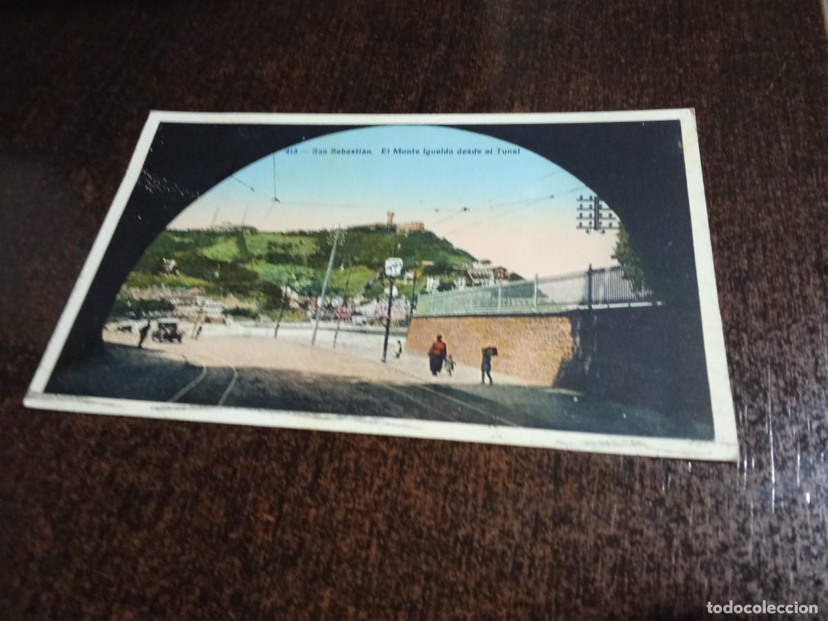 Postales: San Sebastian.El Monte Igueldo desde el Tunel.