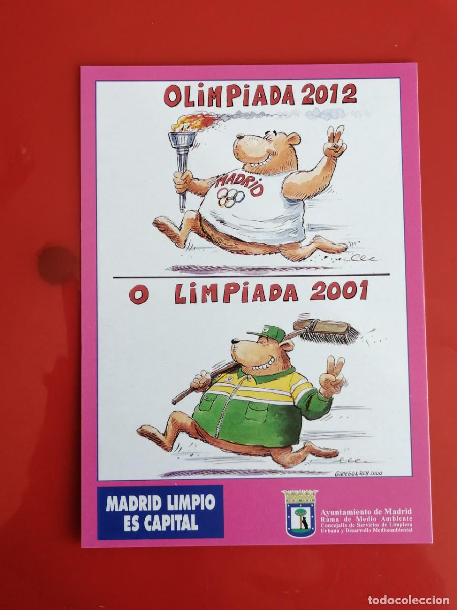 Postales: POSTAL 18511 NUEVA-POSTALFREE MADRID LIMPIO AYTO DE MADRID GALLEGO & REY -OSO JJ. OLIMPICOS DEPORTES