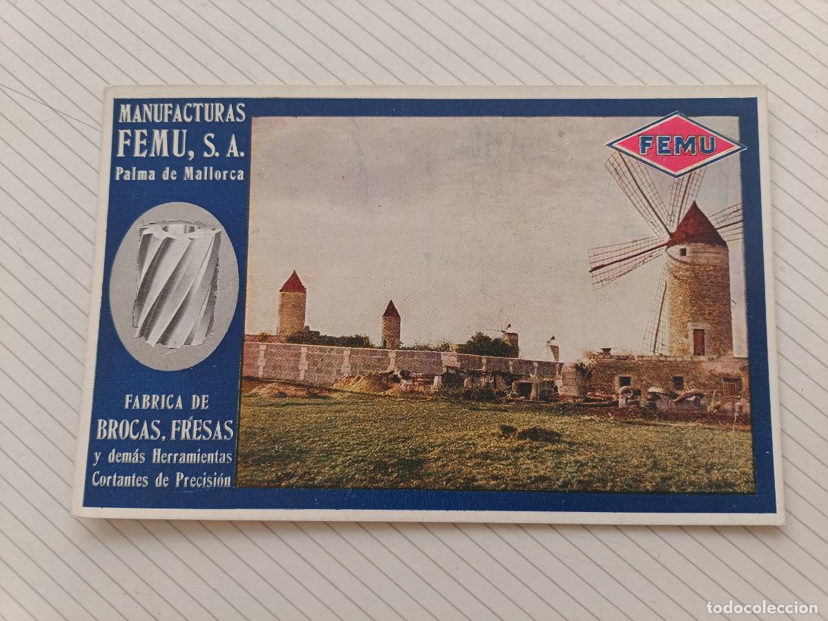 Postales: PALMA DE MALLORCA-MANUFACTURAS FEMU SA-OLIVA DE VILANOVA-BROCAS-PUBLICIDAD-POSTAL ANTIGUA