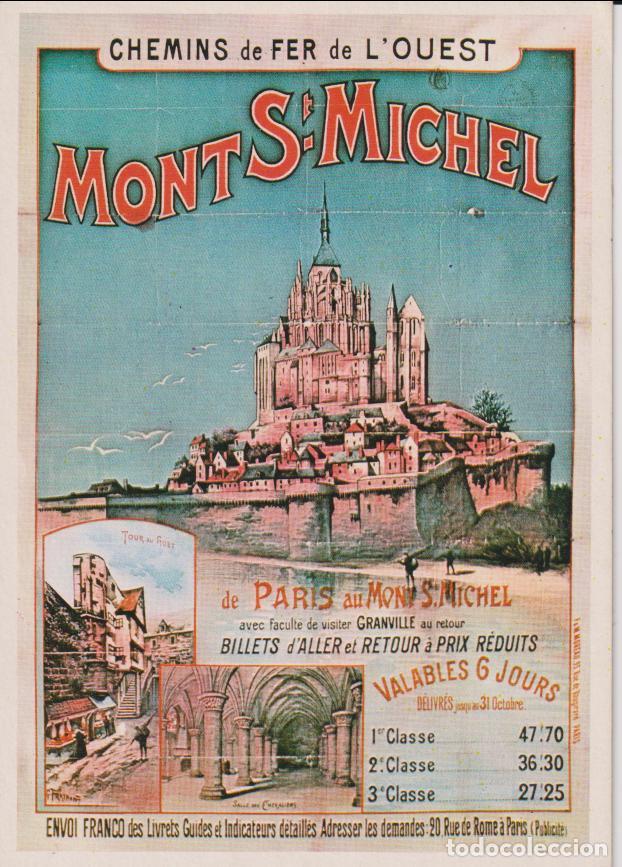 Postales: POSTAL PUBLICITARIA CARTELES MONTS! MICHEL, CHEMINS DE FER - EDITIONS MIC MAX - S/C