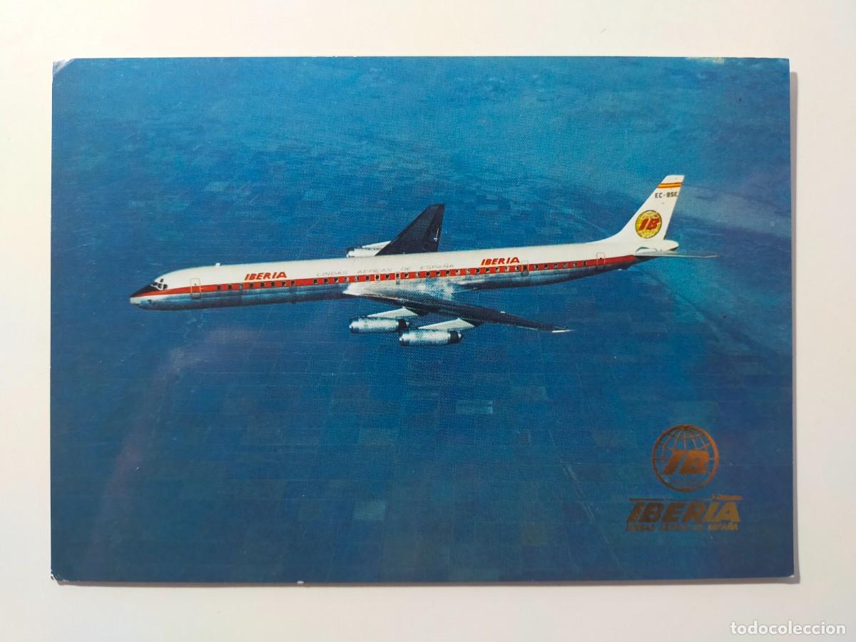Postales: Postal IBERIA (Lineas Aereas de Espa&ntilde;a) - JET DOUGLAS SUPER DC-8/63 - Edit Fisa.