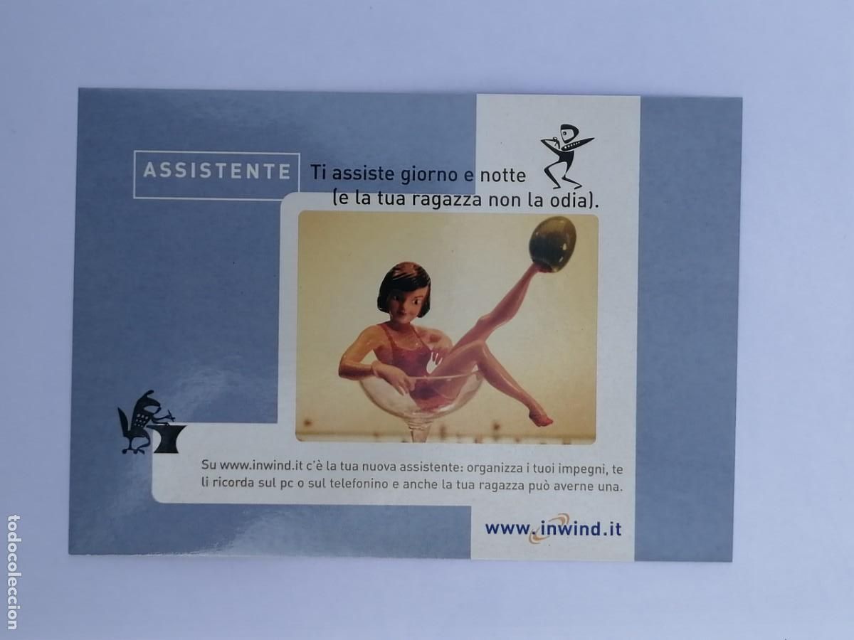 Postales: POSTAL 18889 NUEVA-ITALIA TOCARD -INWIND.IT ASSISTENTE TI ASSISTE GIORNO E NOTTE -MUJER ACEITUNA