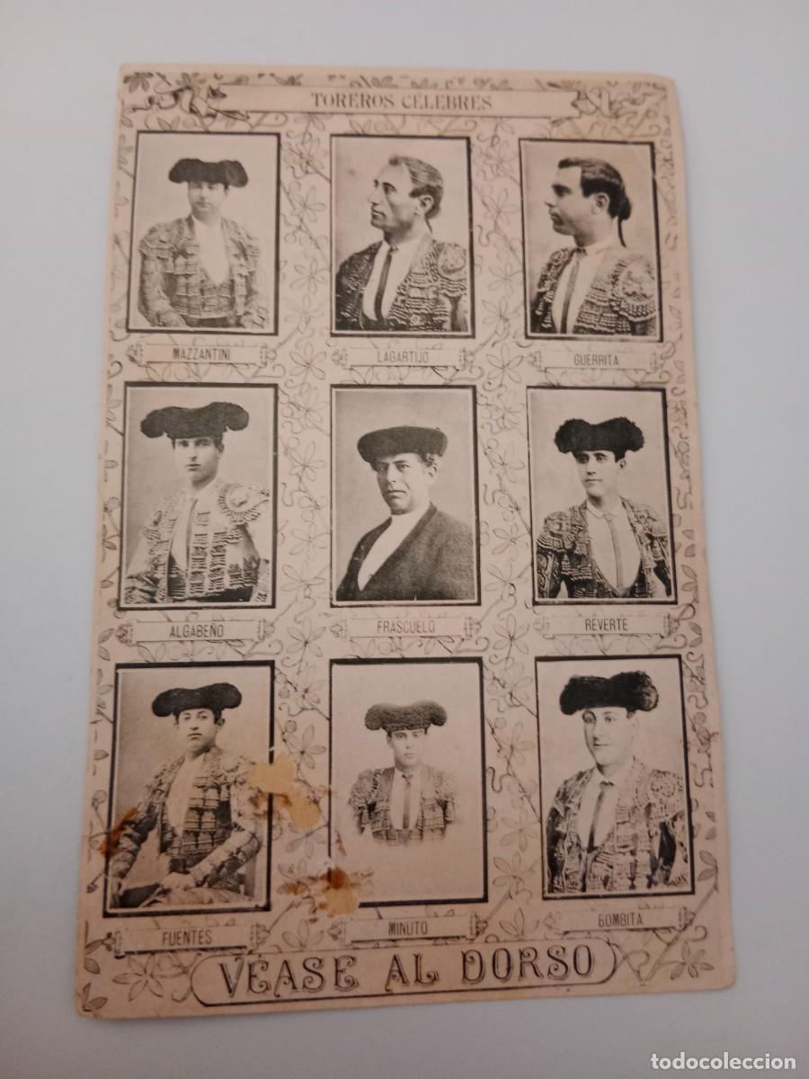 Postales: TARJETA PUBLICITARIA LICOR EXCELSIOR CARBONELL Y FAUTHOUX VALENCIA - TOREROS CELEBRE - A&Ntilde;OS 20
