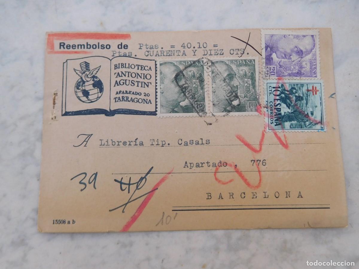 Postales: Biblioteca Antonio Agustin Tarragona 1952 - Foto 1