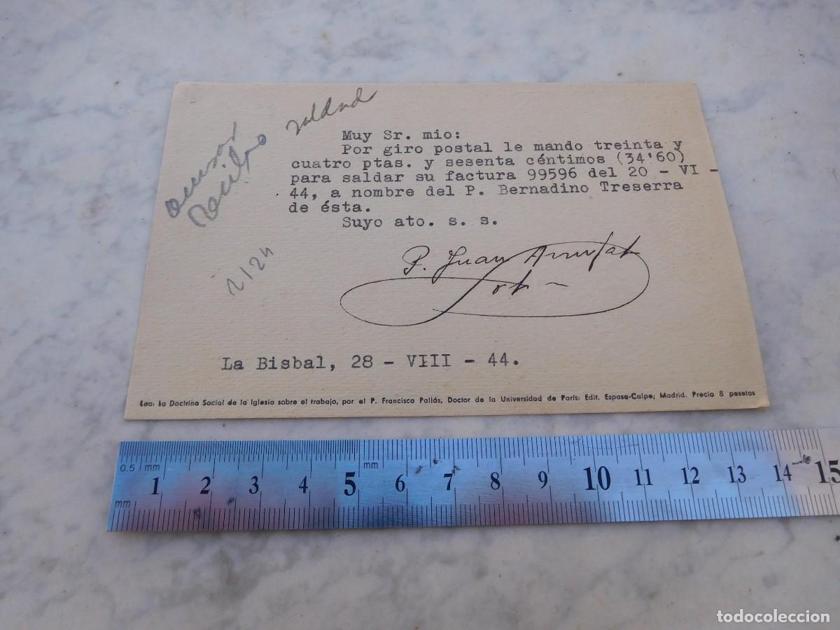 Postales: Paz y bien La Bisbal 1944 - Foto 2